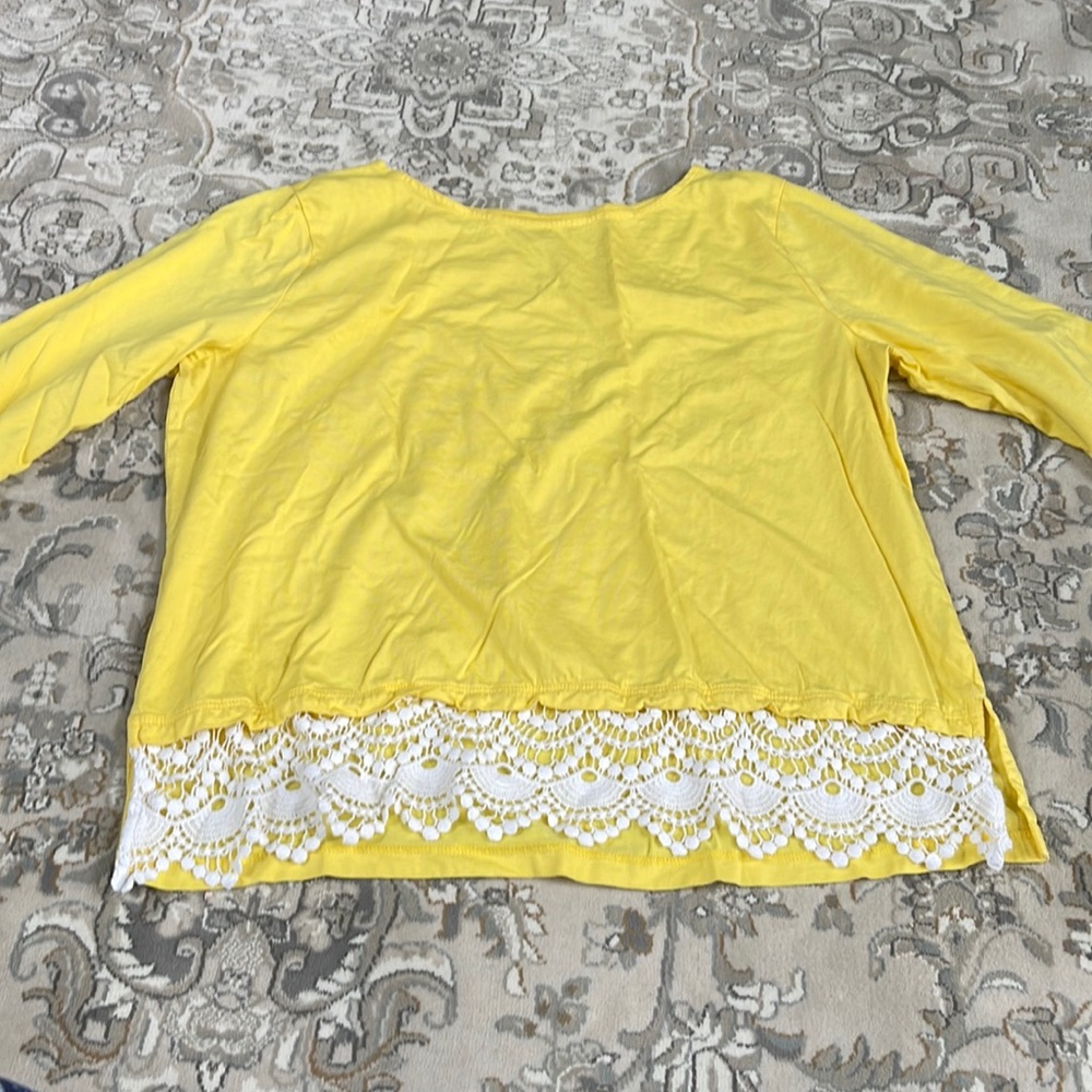 Lacy Yellow Top from ST. JOHN’S BAY Size PXL/ XL
